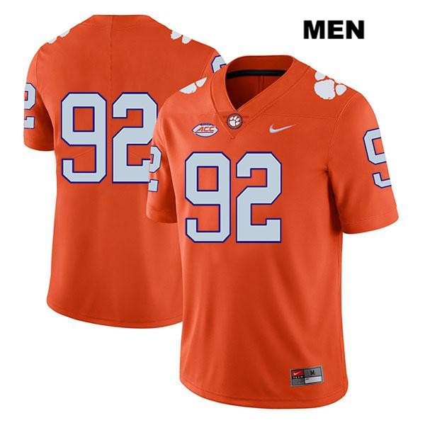 Men's Clemson Tigers #92 Klayton Randolph Stitched Orange Legend Authentic Nike No Name NCAA College Football Jersey FAV3646BE